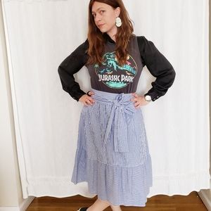 Jcrew bow tie striped blue and white skirt